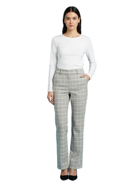 Rekucci Stretch Plaid Straight Leg Women's Pants